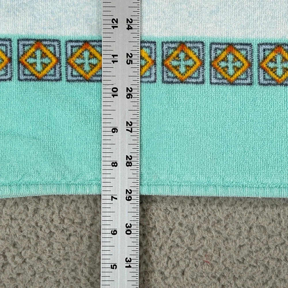 Vintage Disney Aladdin and Princess Jasmine Beach Towel Teal Orange Graphic 90s